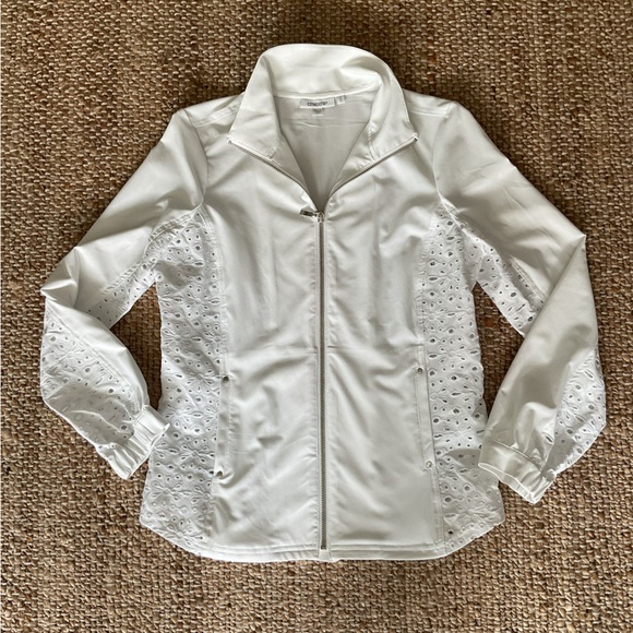 Chico's Jackets & Blazers - Chico’s Zenergy Neema white eyelit women jacket